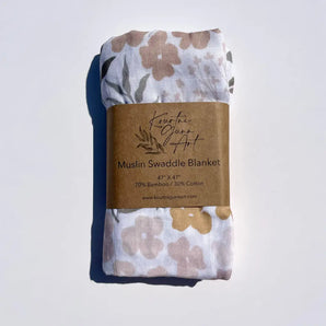 Muslin Swaddle Baby Blanket - Floral By Kourtni Gunn Art