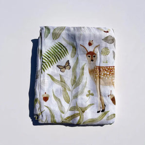 Muslin Swaddle Baby Blanket Woodland Forest By Kourtni Gunn