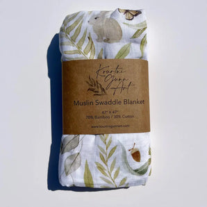 Muslin Swaddle Baby Blanket Woodland Forest By Kourtni Gunn