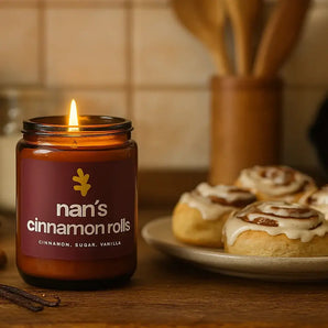Nan’s Cinnamon Rolls 8oz Soy Candle By Kelp House Co.