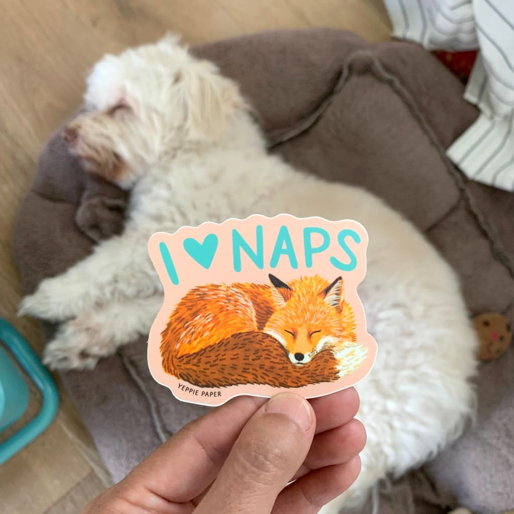 Napping Fox Sticker By Yeppie Paper