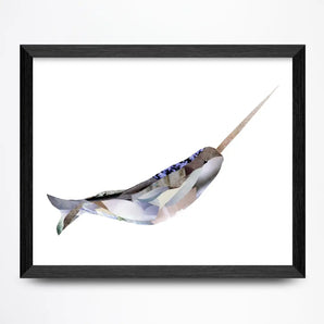 Narwhal Collage 11x8.5 Print By A. K. Doak
