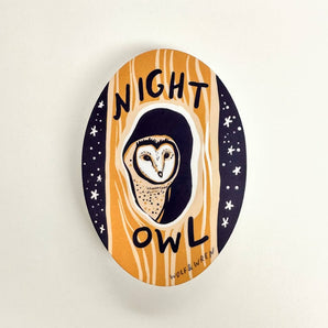 Night Owl Sticker By Wolf & Wren Press