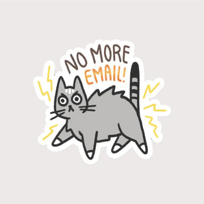 No More Email Cat Sticker By Kate Leth