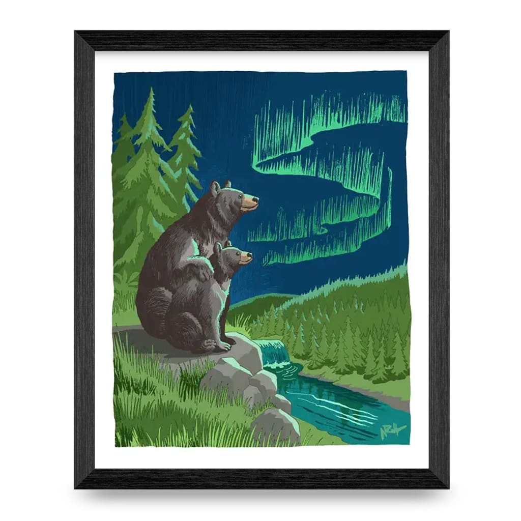 Northern Lights Bear 8x10 Print By Nyco Rudolph