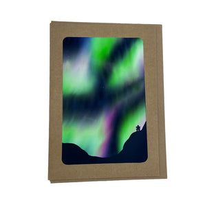 Northern Lights Inuksuk Hill Framed Card By hi love.