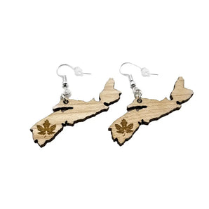 NS Map - Hardwood Dangle Earrings (various colours) By Blue