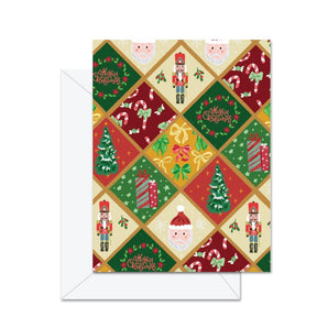 Nutcracker & Santa Pattern Christmas Card By Jaybee Design