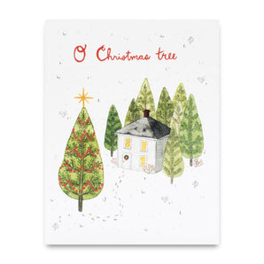 O Christmas Tree Card By Kat Frick Miller Art