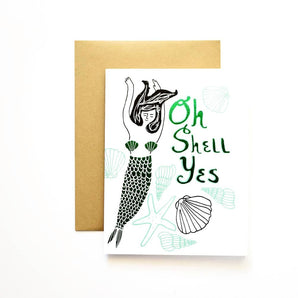 Oh Shell Yes Foil Card By I Loot Paperie