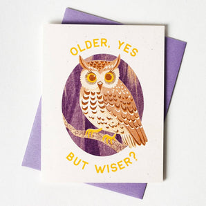 Older Owl Birthday Card By Bromstad Printing Co.