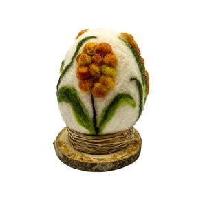 Orange Cone Flowers - Egg Felted Sculpture By Magic of Wool