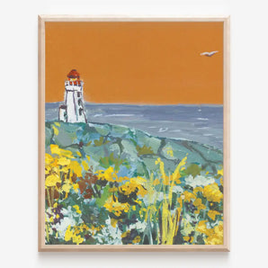 Orange Sky At Peggy’s Cove 11x14 Print By Janna Wilton Art