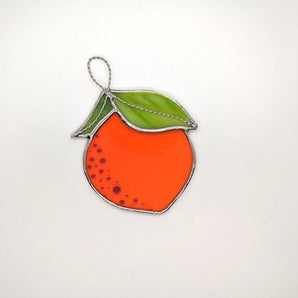 Orange Stained Glass Ornament By Sunflower Stripes