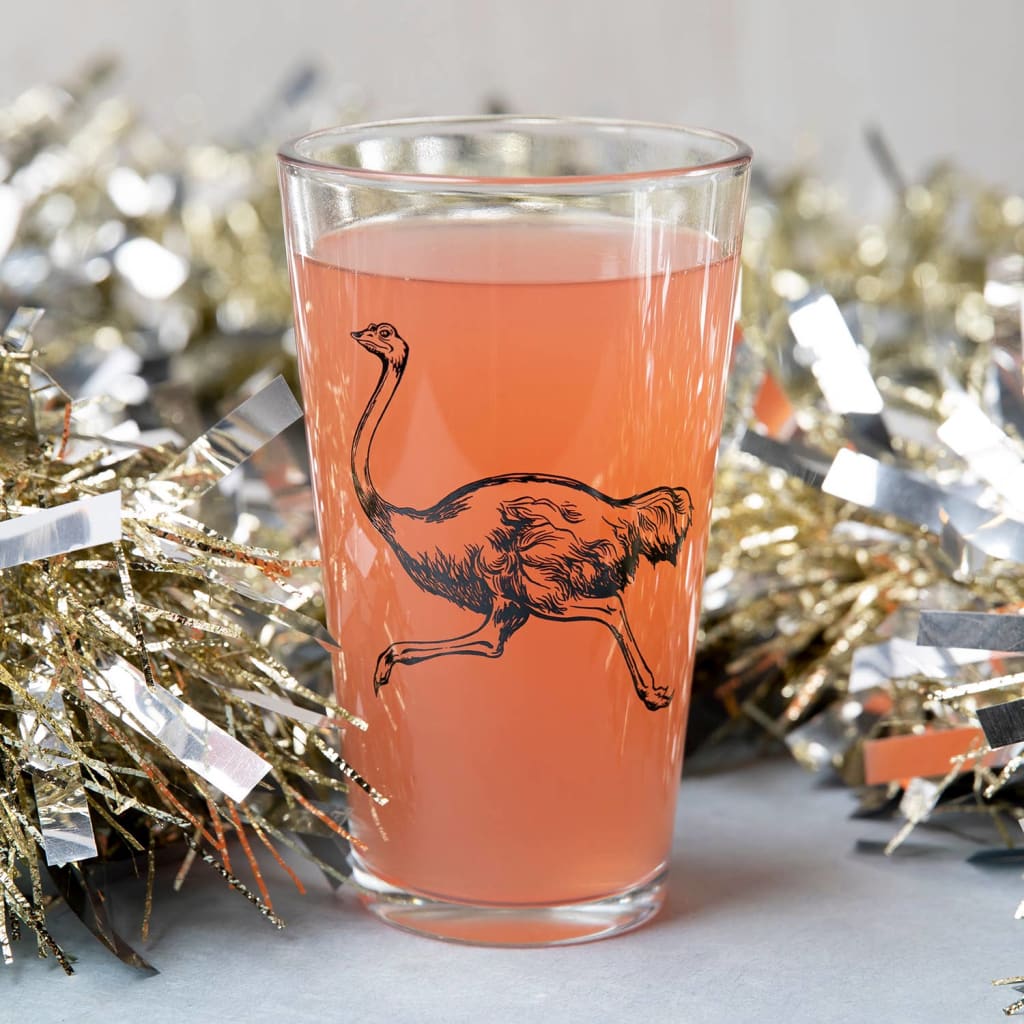 Ostrich Pint Glass By Counter Couture