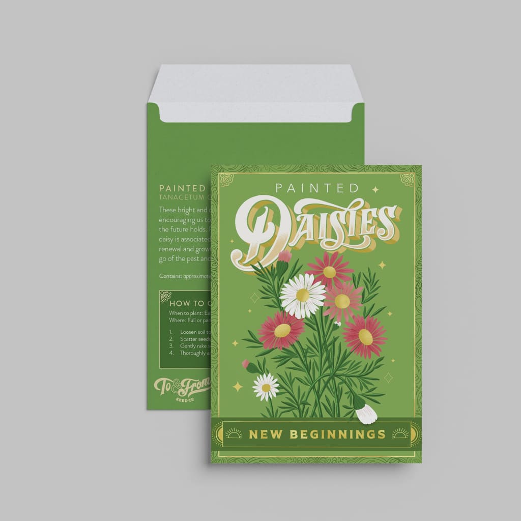 Painted Daisies Seed Packet By KDP Creative Hand Lettering