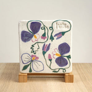 Pansy Ceramic Coaster By Hello Maë