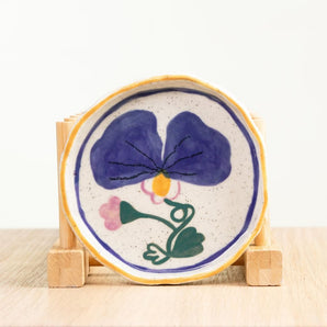 Pansy Trinket Dish w/ Line Border By Hello Maë