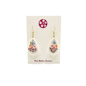 Pastel Bouquet Dangle Earrings By Pink Mallow Creations