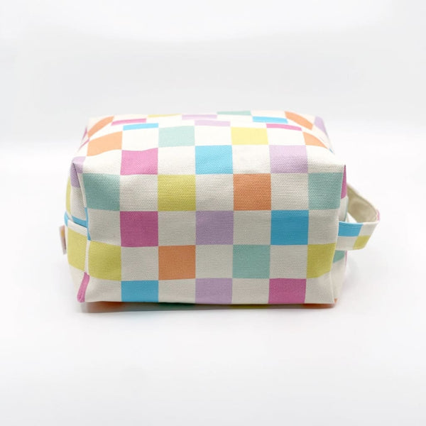 Pastel Grid Makeup Bag By Freon Collective