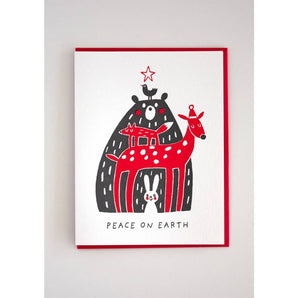 Peace On Earth Animals Card By Fugu Press