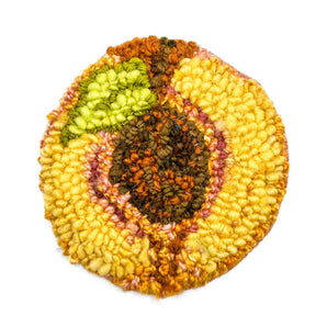 Peach Rug Hooked Coaster By Lucille Evans Rugs