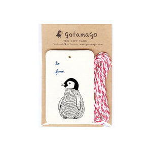 Penguin Gift Tag Set (10) By Gotamago