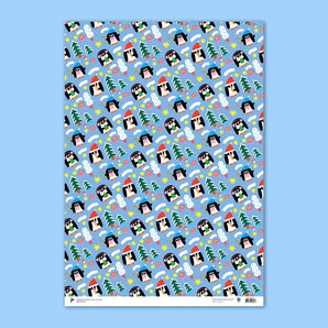 Penguins Gift Wrap Sheet By Paperole