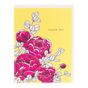 Peonies Thank You Foil Card By Porchlight Press