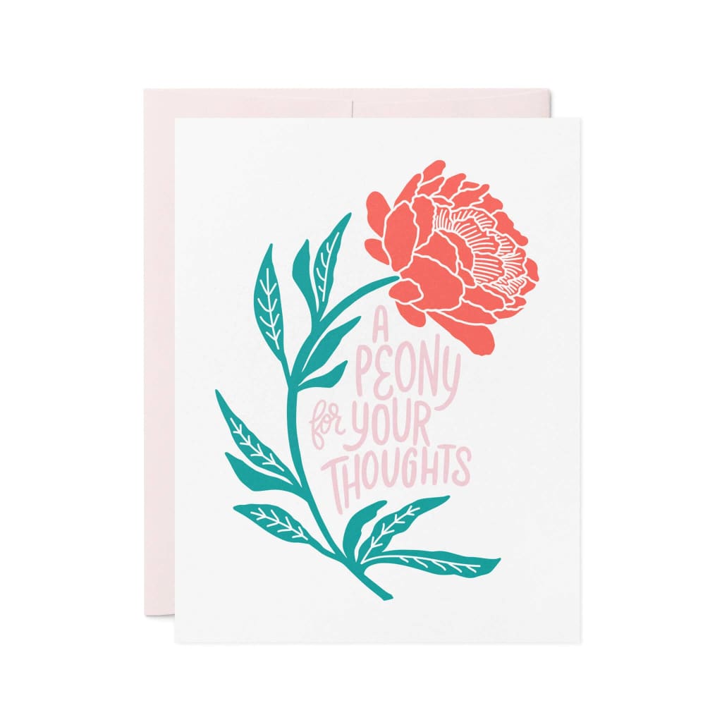 Peony For Your Thoughts Card By Friendly Fire Paper