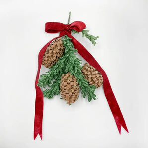 Pinecone & Evergreen Fabric Wall Hanging By Lucille Evans