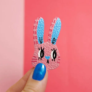Pink Bunny Pin By Printedmel