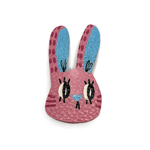 Pink Bunny Pin By Printedmel