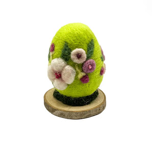 Pink Flowers - Egg Felted Sculpture By Magic of Wool
