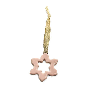 Pink Star Ceramic Ornament By Ellie Parker