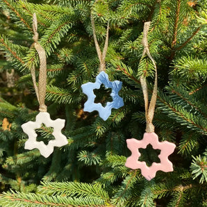 Pink Star Ceramic Ornament By Ellie Parker
