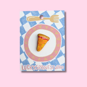 Pizza Clay Pin By Lucky Sprout Studio