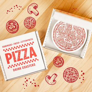 Pizza Coaster Six Pack By Inkwell Originals