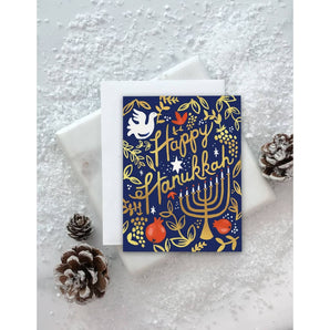 Pomegranate Hanukkah Foil Card By Idlewild Co.