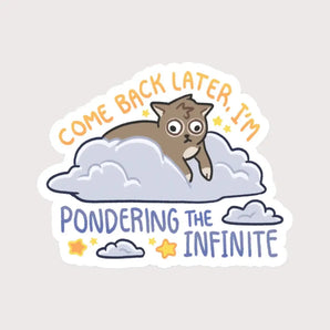 Pondering The Infinite Cat Sticker By Kate Leth
