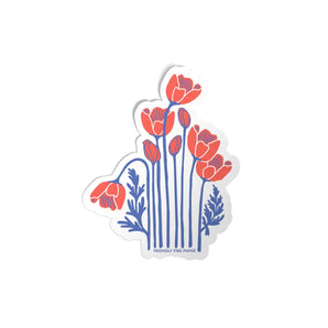 Poppies Sticker By Friendly Fire Paper