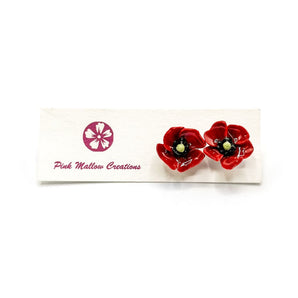 Poppy Stud Earrings By Pink Mallow Creations