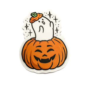 Pumpkin Ghost Sticker By Kate Leth
