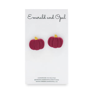 Pumpkin Stud Earrings (various colours) By Emerald and Opal