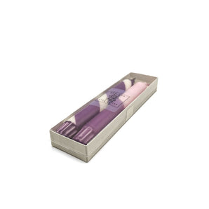Purple Stripes Dip Dyed Candle Set By One Oak