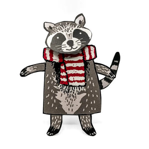 Raccoon Stand-Up Card By Anne Ormerod
