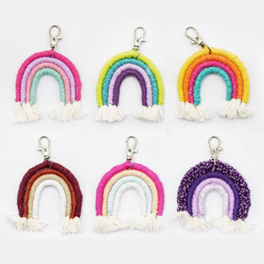 Rainbow Macrame Keychain (various colours) By Beta Creations