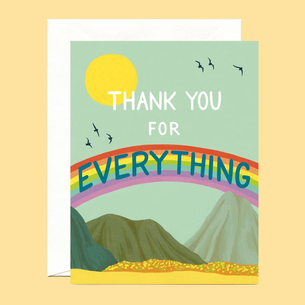 Rainbow Thank You Card By Yeppie Paper