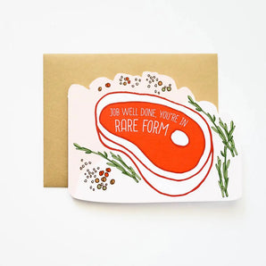 Rare Form Steak Die Cut Congrats Card By I Loot Paperie