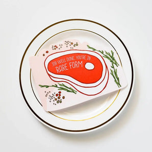 Rare Form Steak Die Cut Congrats Card By I Loot Paperie
